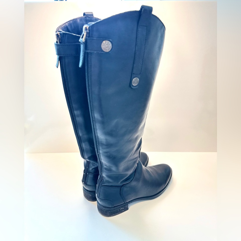 Sam Edelman Penny Black Leather Tall Military Riding Boots - Picture 3 of 8